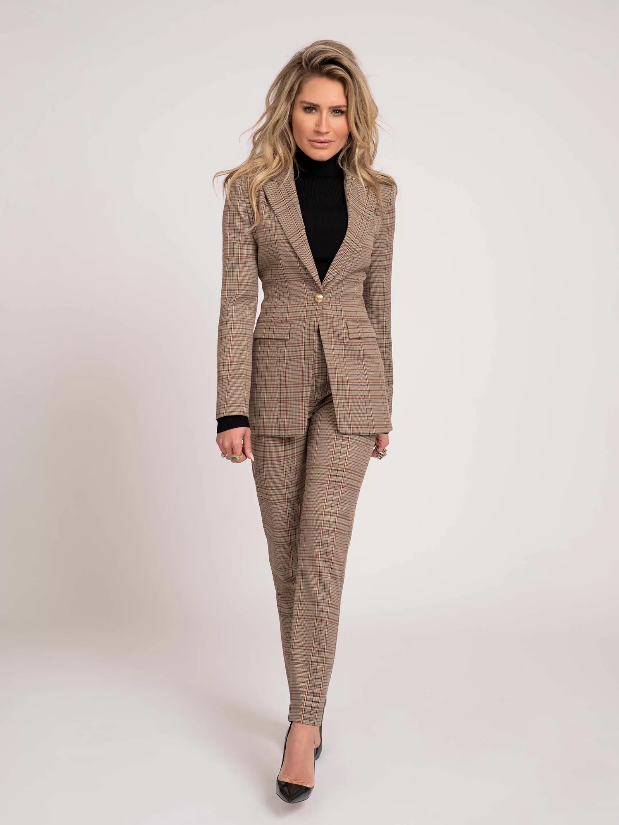 Flash Sale NIKKIE Checkered trousers with mid rise Brown/Red Check