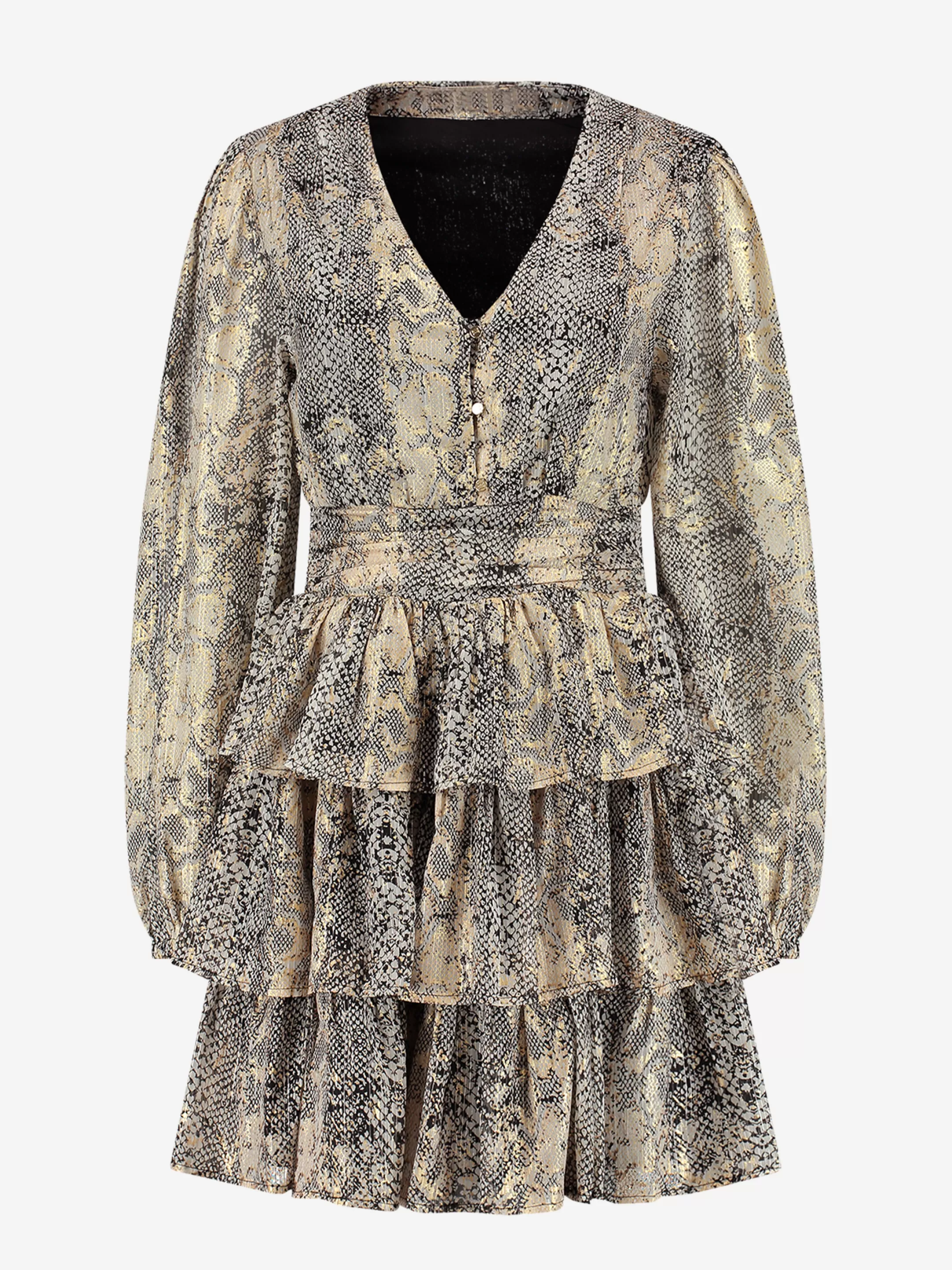 Flash Sale NIKKIE Dress with metallic snake print Black