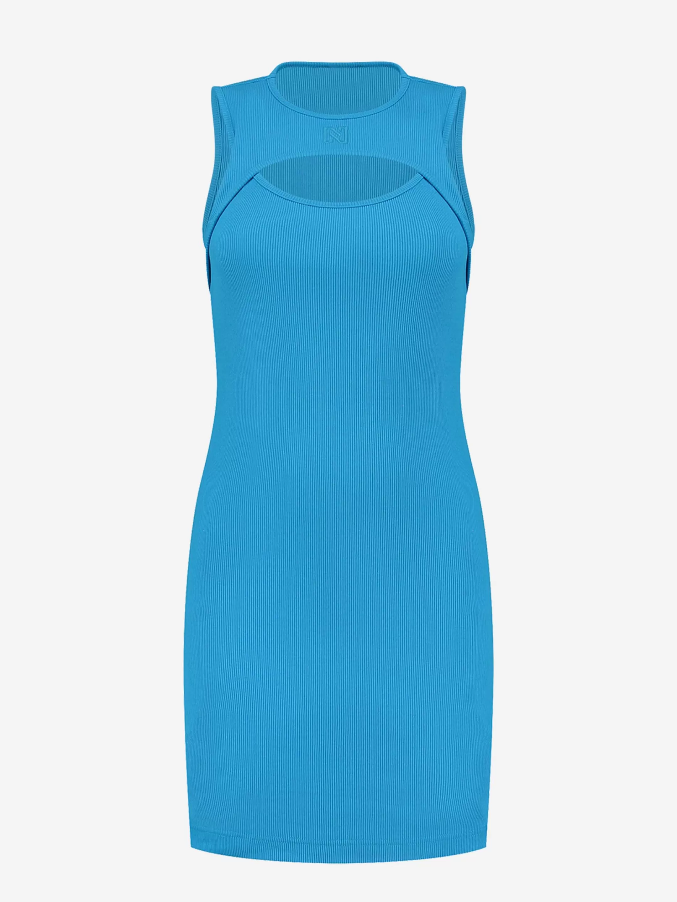 Outlet NIKKIE Fitted dress with cut out Dresden Blue