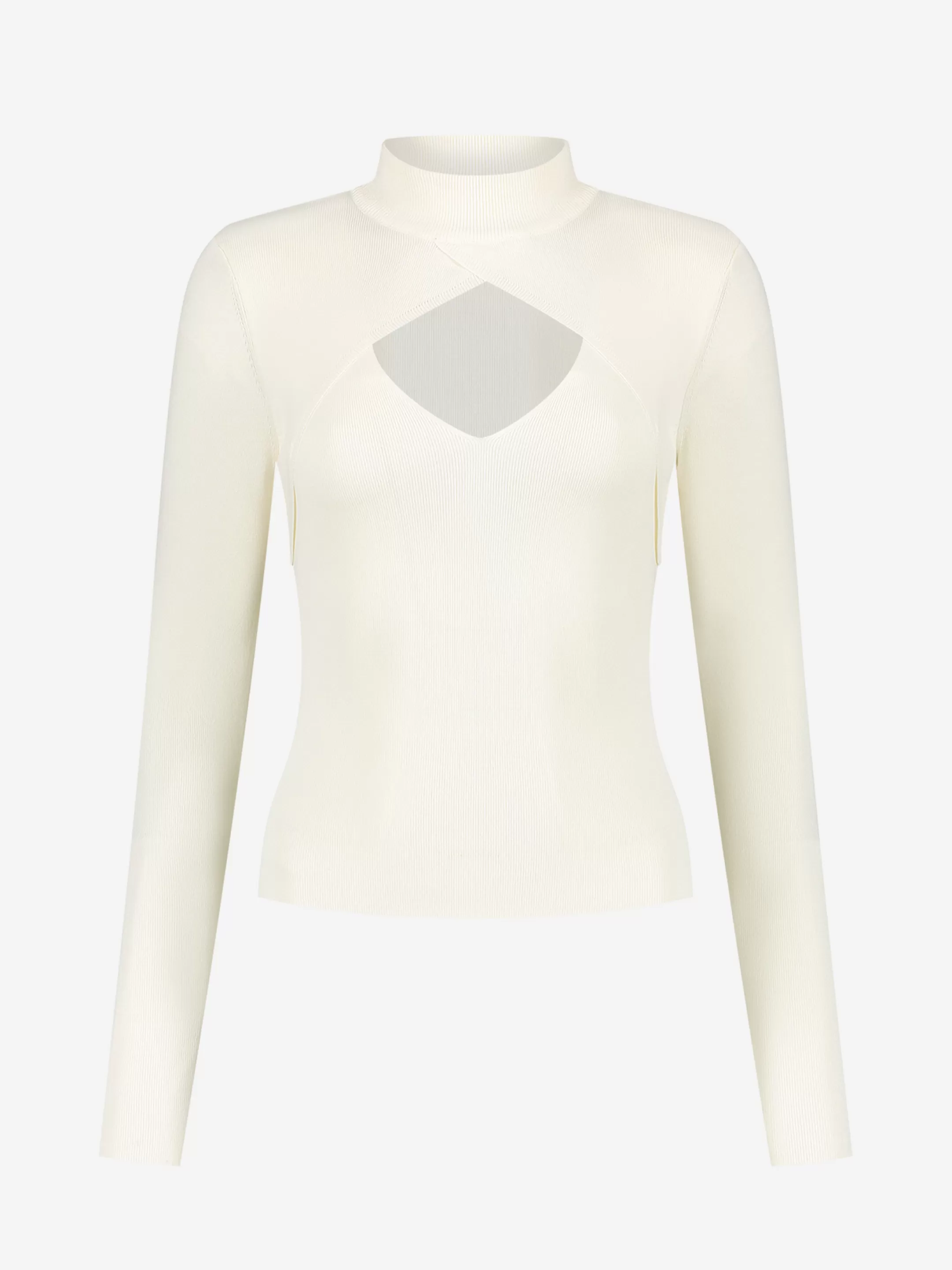 Clearance NIKKIE Fitted longsleeve with cut out   Cream