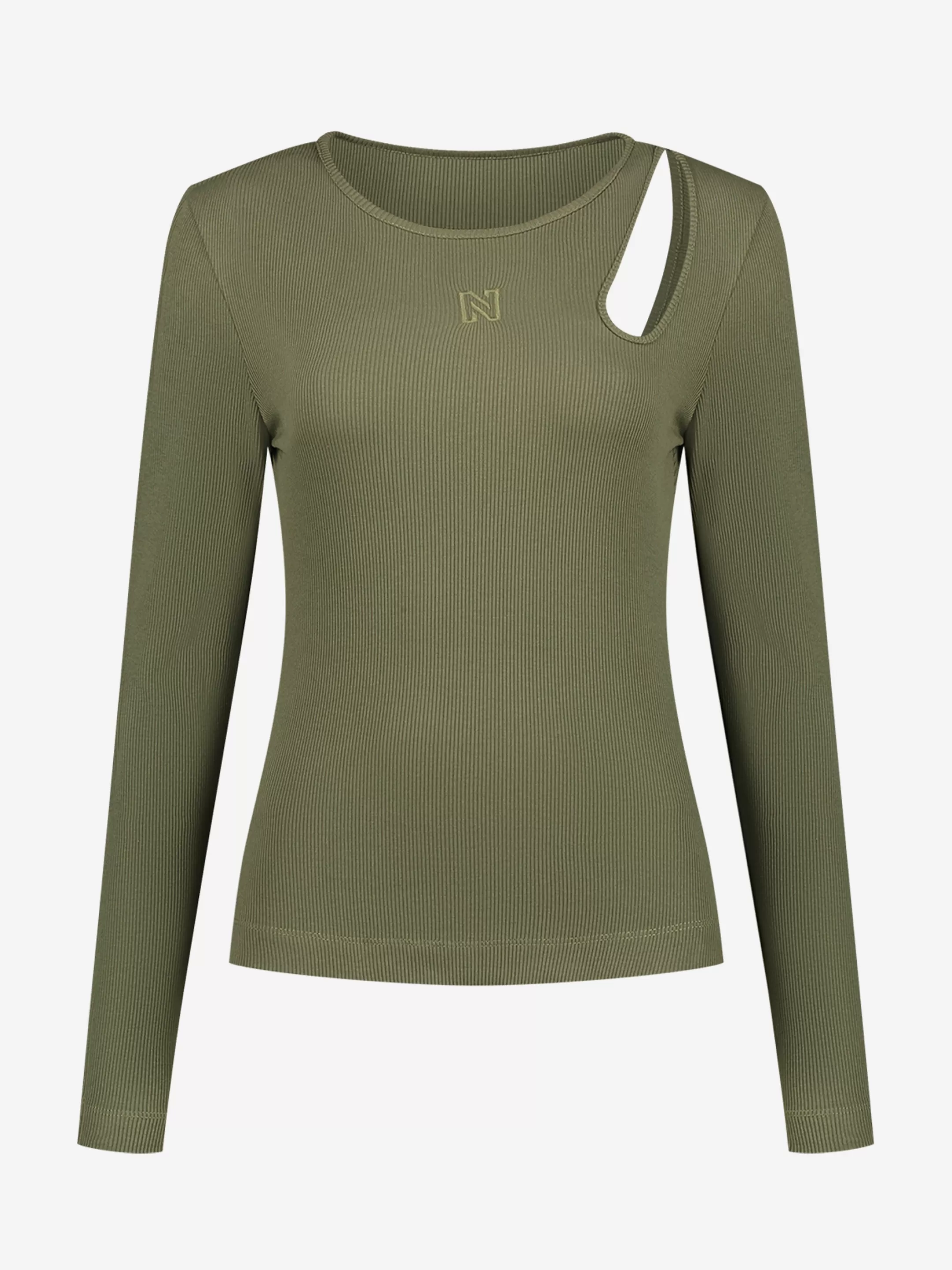 New NIKKIE Fitted longsleeve with cut-out Combat Green