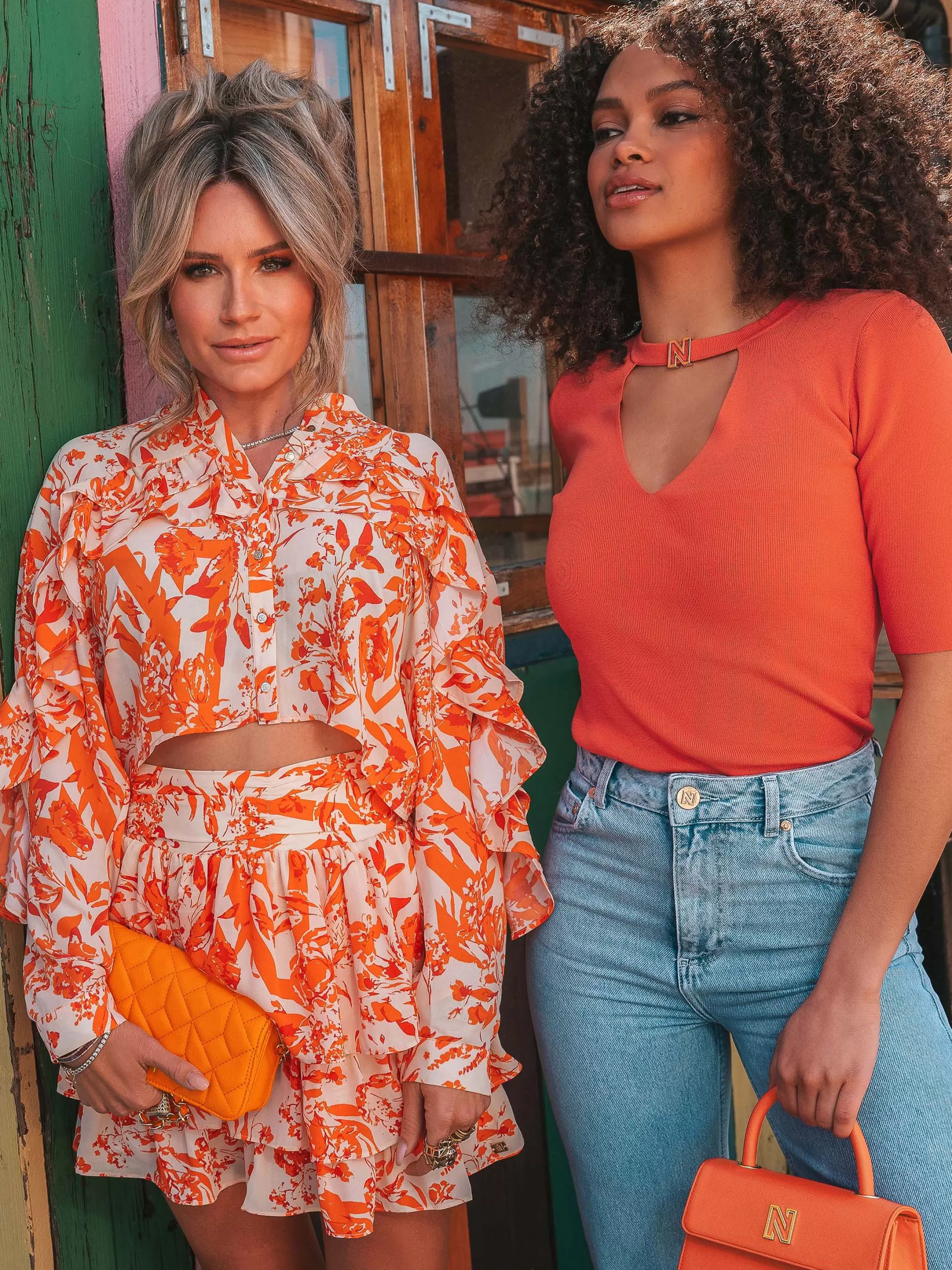 Sale NIKKIE Fitted top with N logo   Paprika