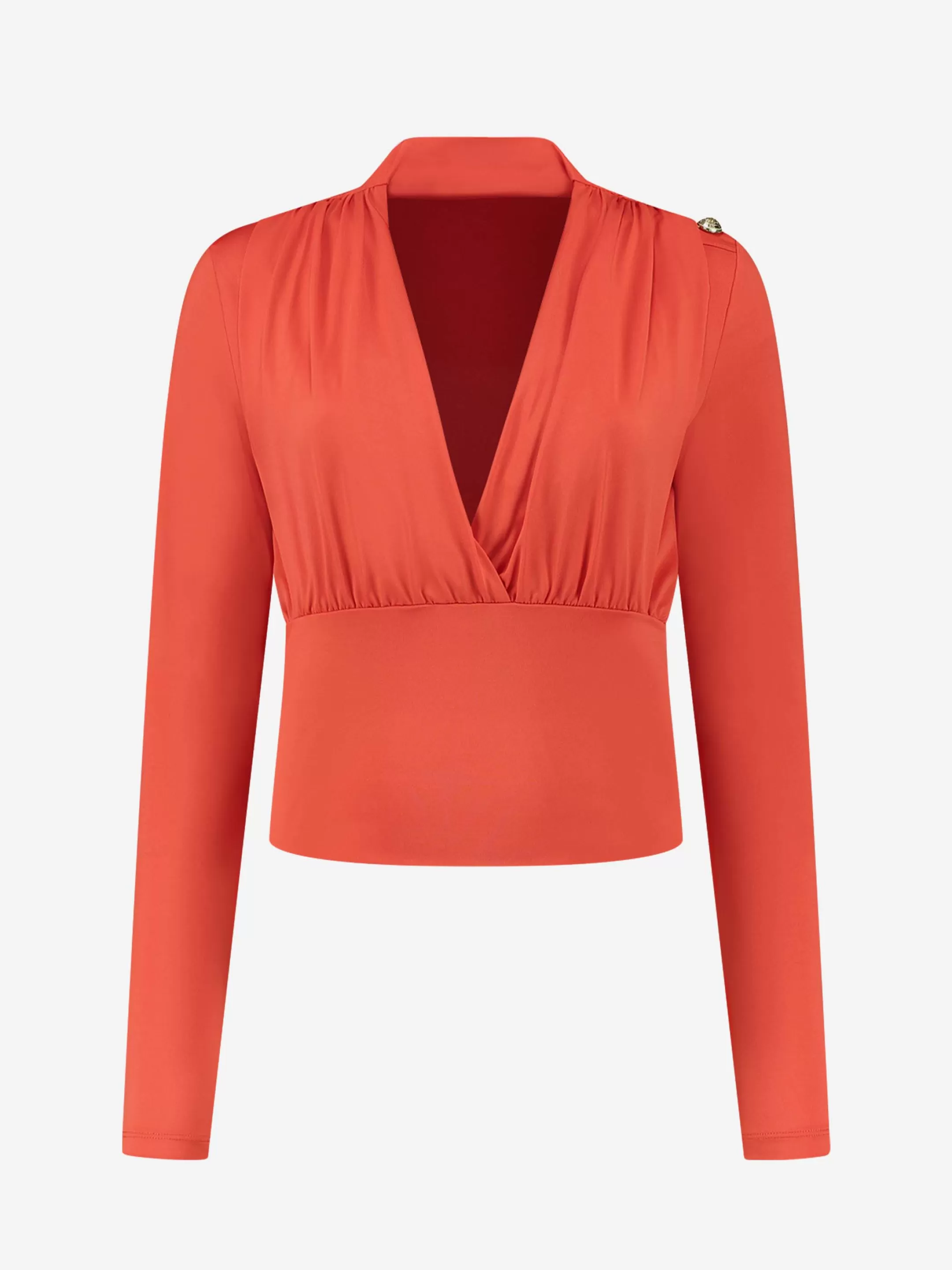 Cheap NIKKIE Fitted top with v-neckline Paprika