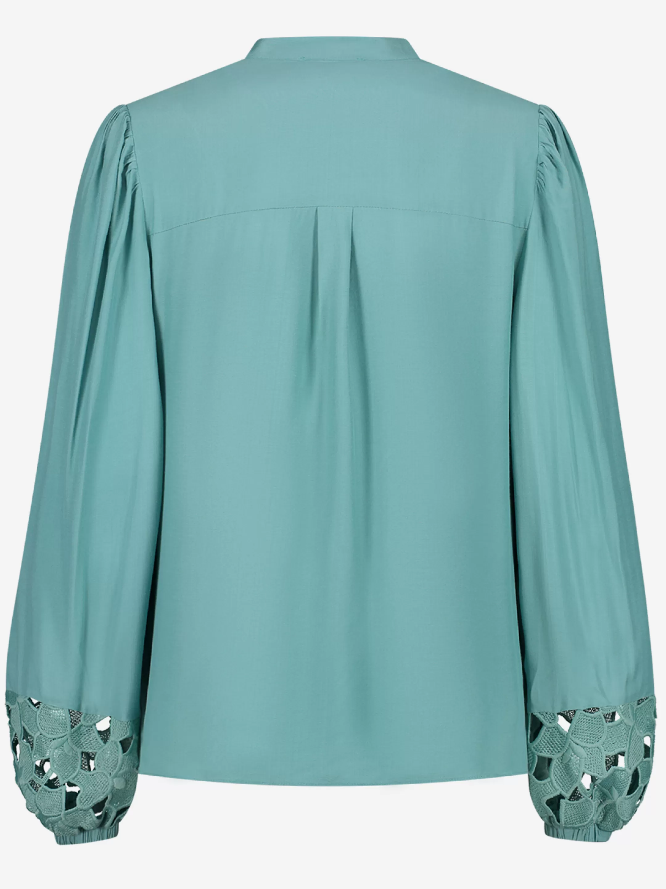 Cheap NIKKIE Lace blouse with high neck   Turquoise Blue