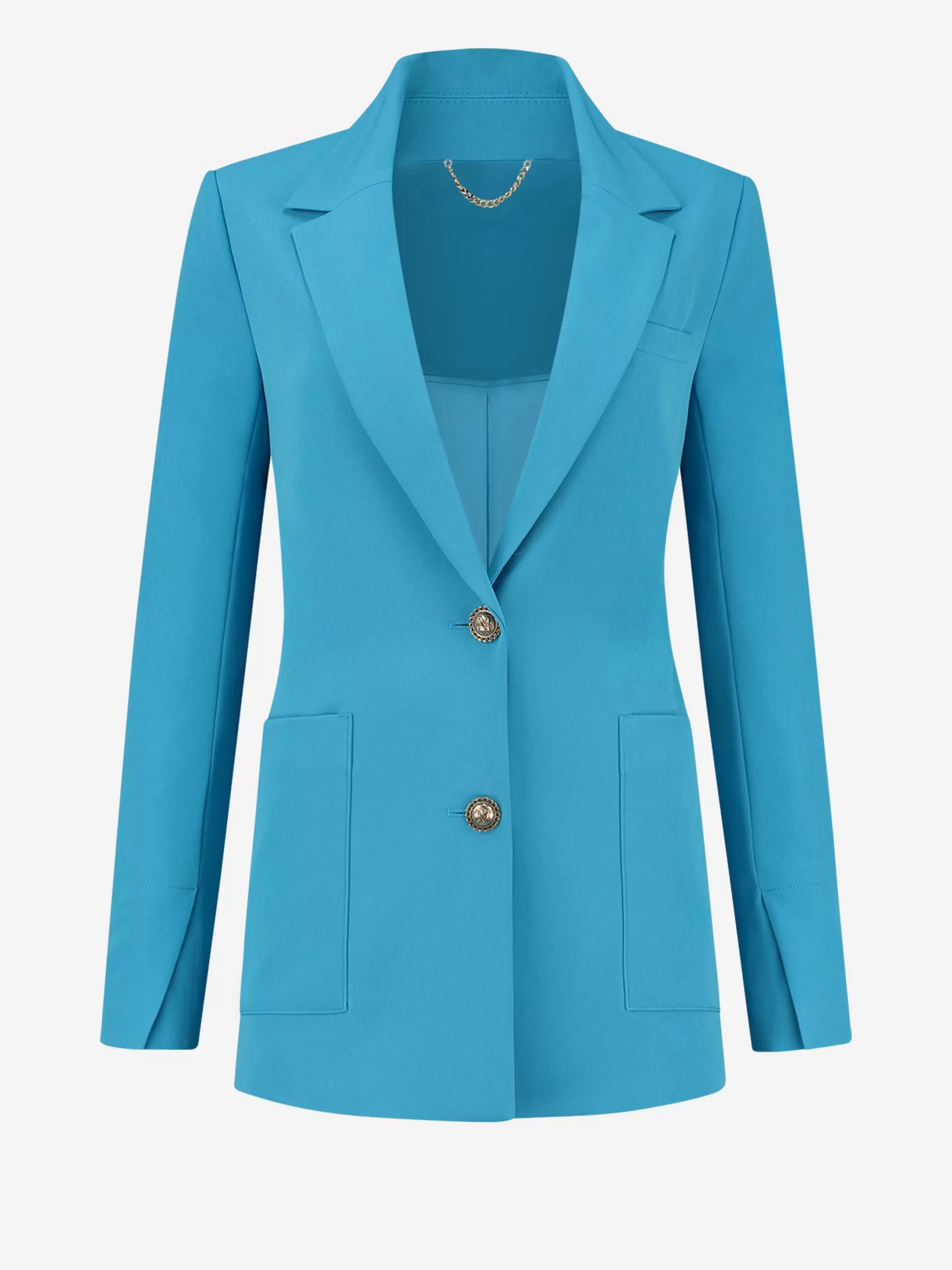 Cheap NIKKIE Long breasted blazer Dresden Blue