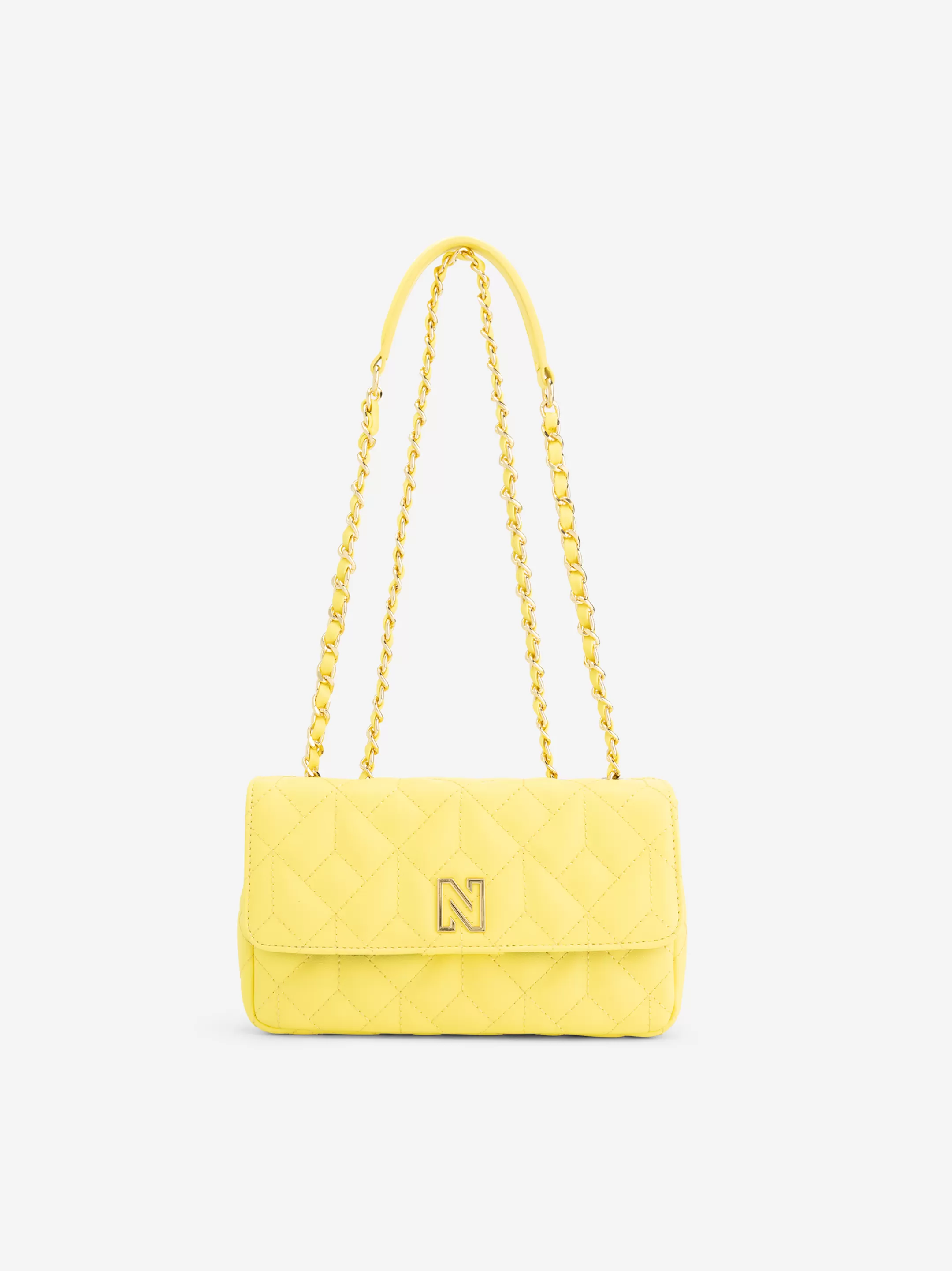 Best Sale NIKKIE Quilted shoulderbag with chain Lime Yellow