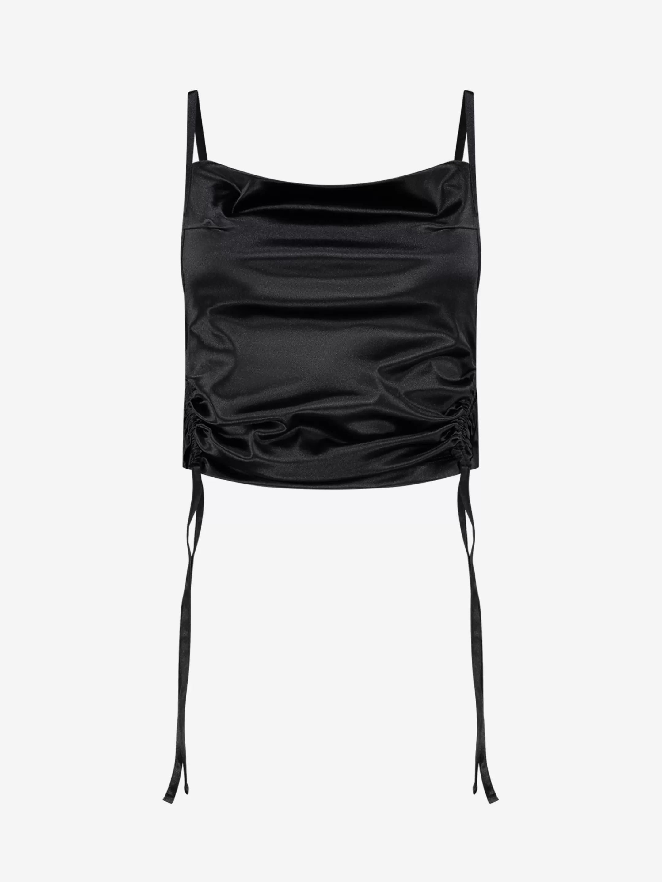 Shop NIKKIE Satin look crop top Black