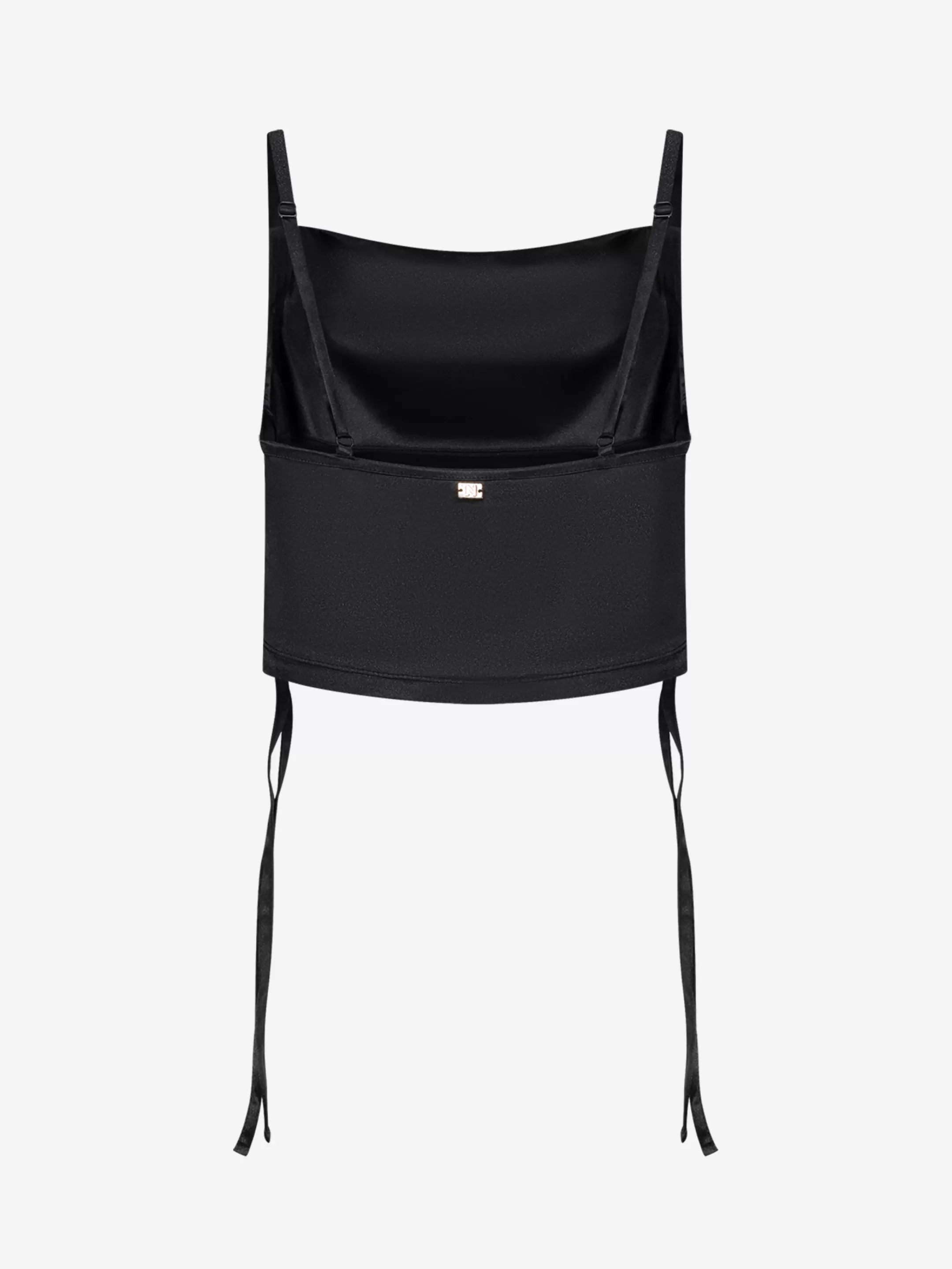 Shop NIKKIE Satin look crop top Black