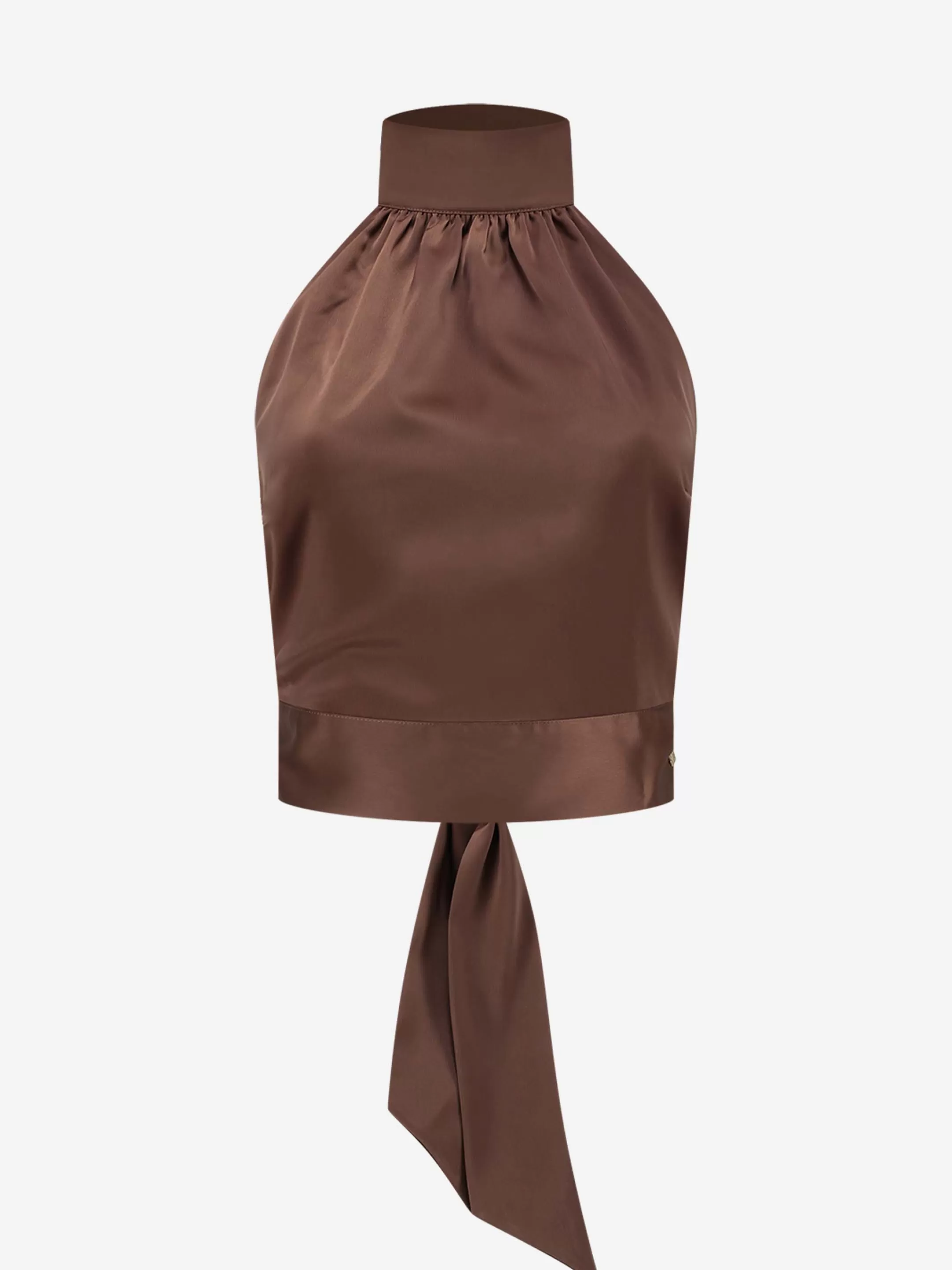 Outlet NIKKIE Satin look Halter Top Cinnamon