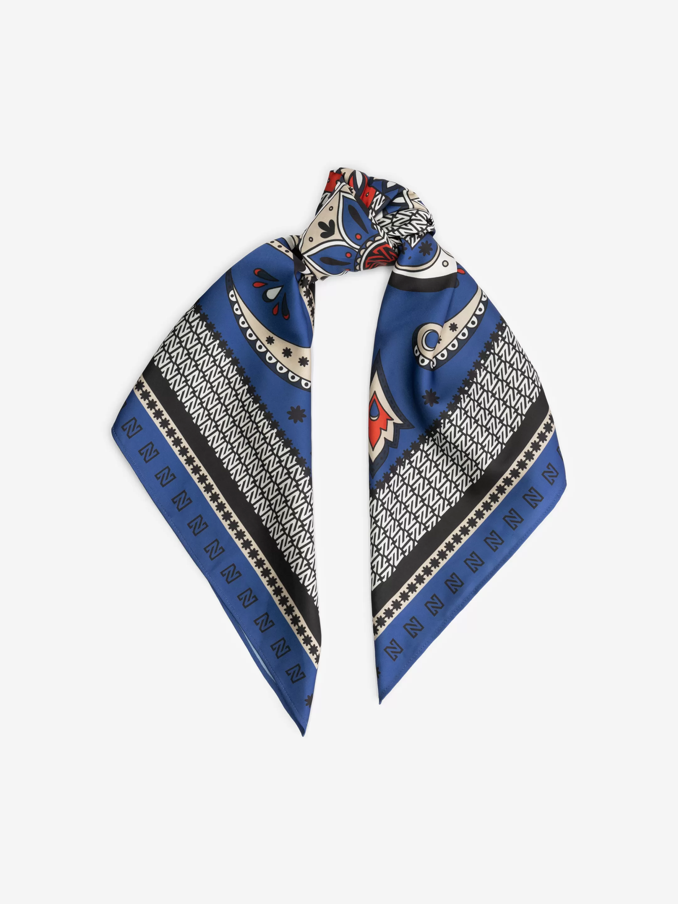 Best Sale NIKKIE Satin look Scarf with print Royal Blue