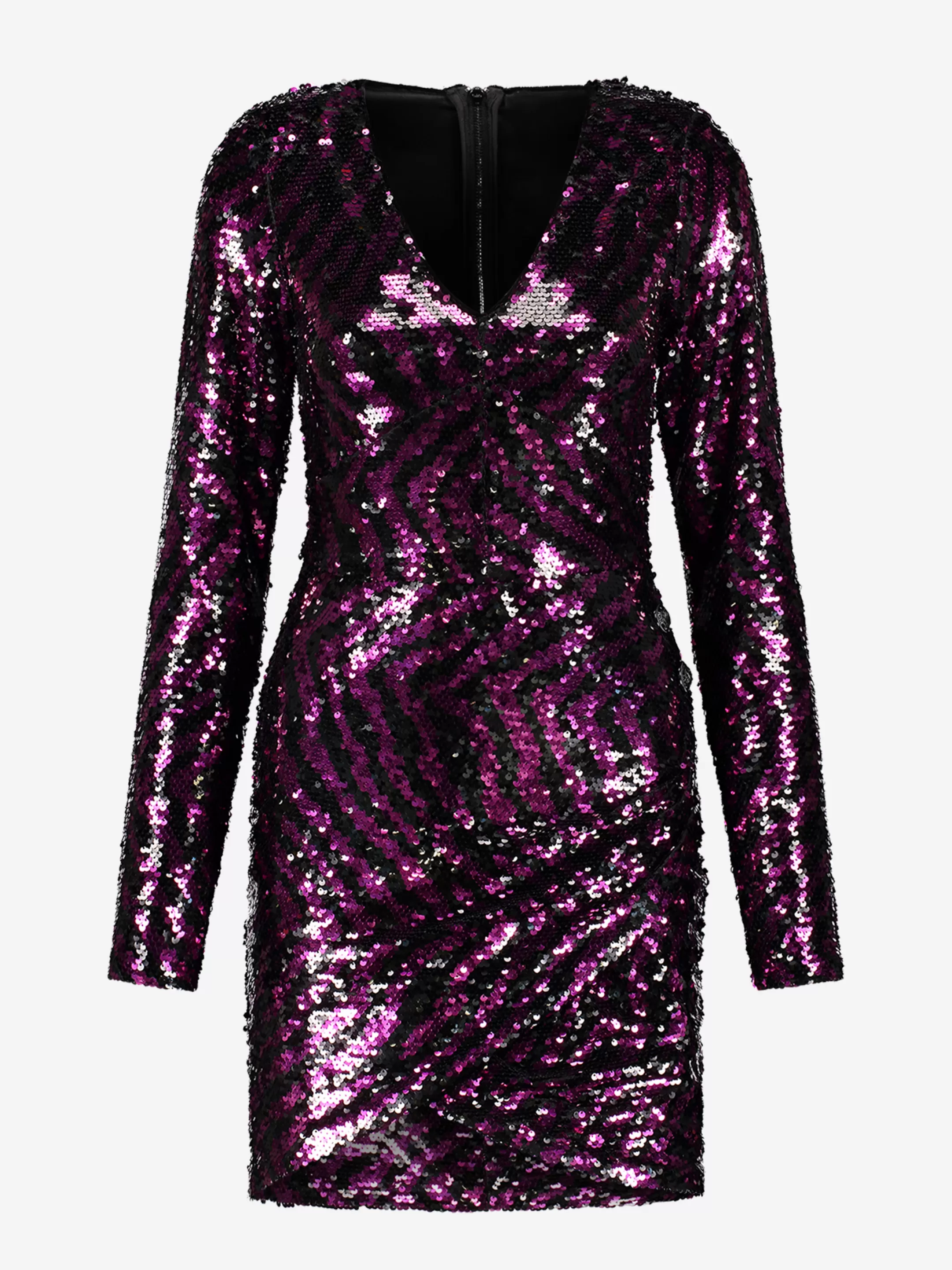 Fashion NIKKIE Sequin dress with V-neckline Magenta