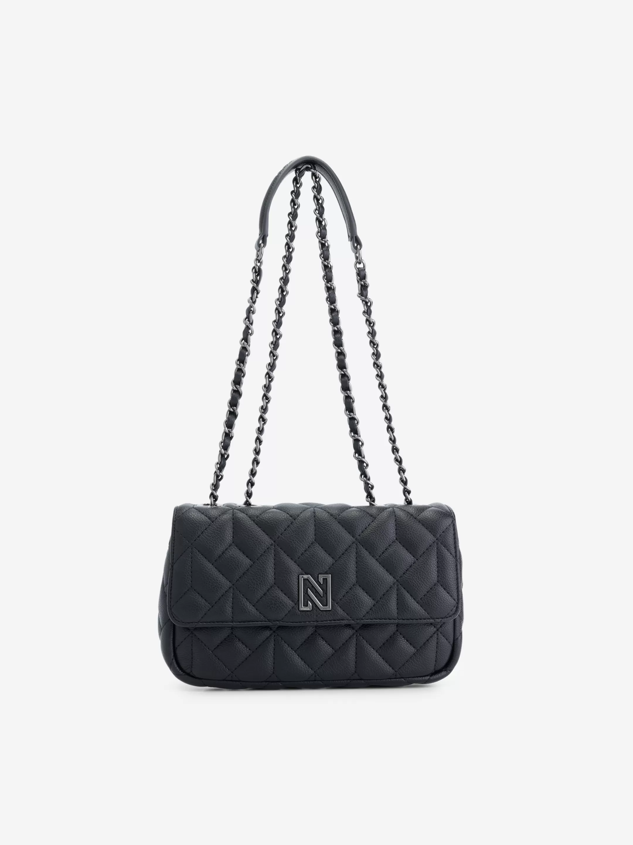 Best NIKKIE Small quilted Shoulderbag with Chain Black/Gun Metal
