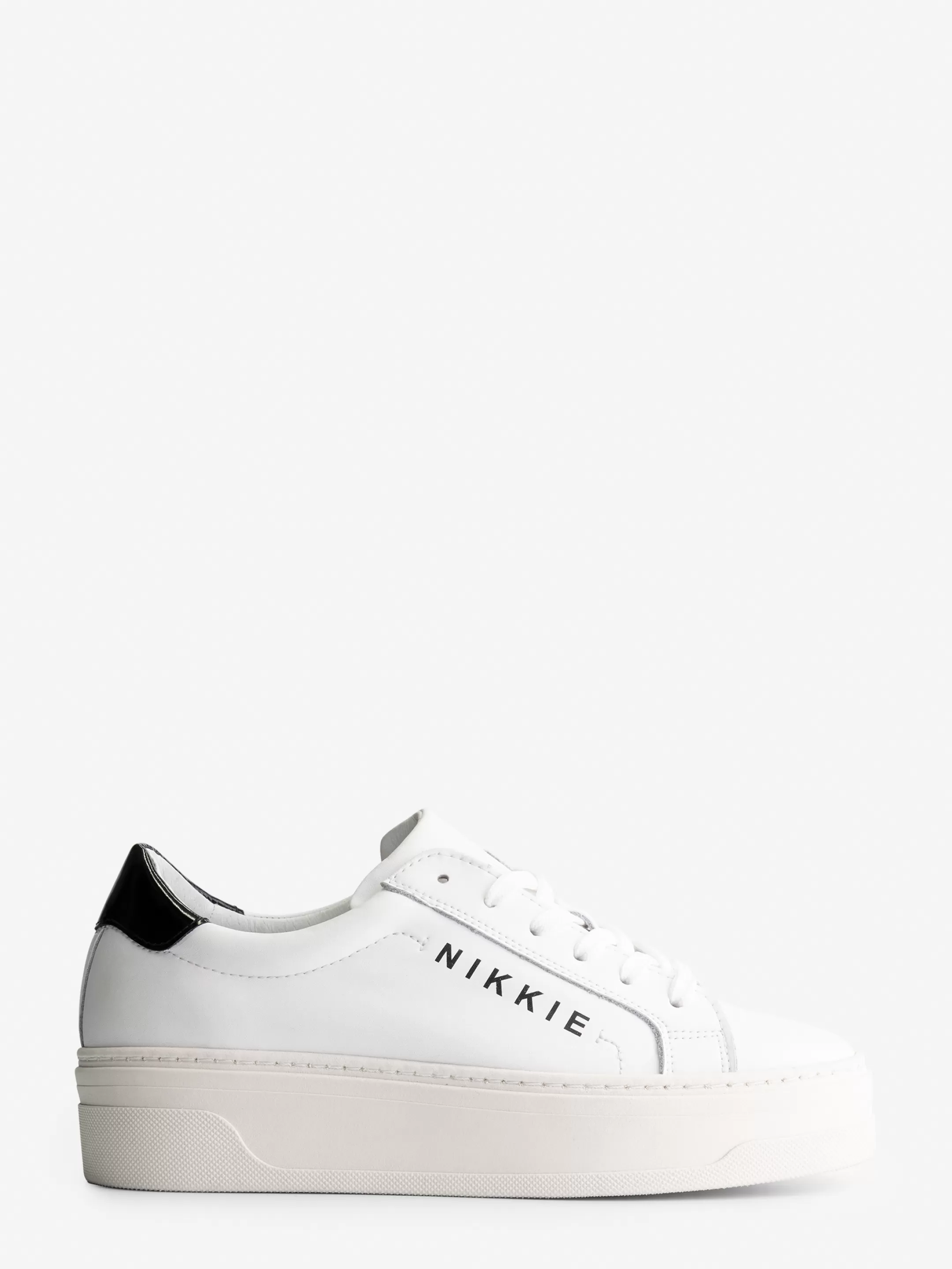 Shop NIKKIE Sneaker with gold details White